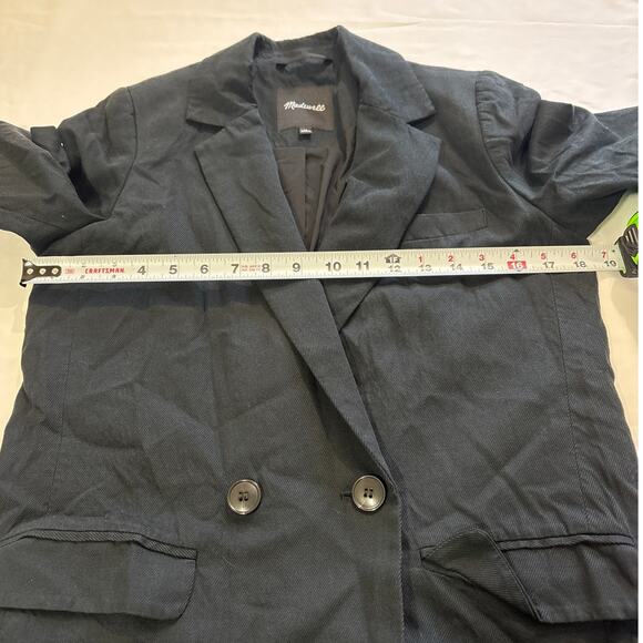 Madewell XS Drapeweave Caldwell Double-Breasted Blazer Academia Contemporary - Picture 12 of 12